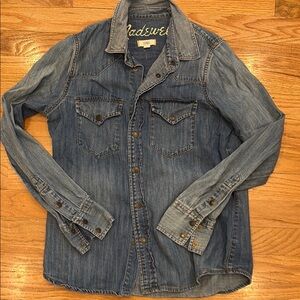 Madewell western  chambray denim top
